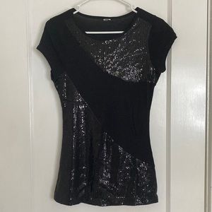 Kische Sequin Black Shirt